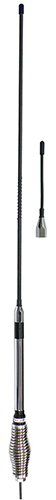 Ground independent UHF CB elevated feed dual whip antenna – 477MHz, UHF Male, 50W, barrel spring, 6.6 or 2dBi – 900mm